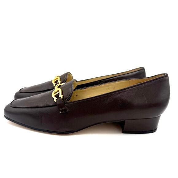 Vintage Etienne Aigner Loafers 7.5M Black Leather Horsebit Spain "Zoey" Preppy - Picture 4 of 14